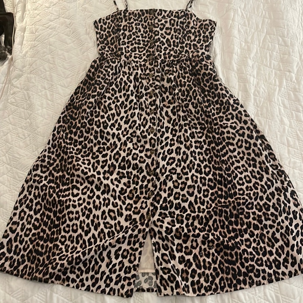 Leopard Print Spaghetti Strap Dress